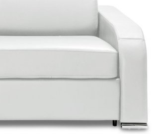 Canapé express 140 cm SOFIA EDITION Cuir et PU Cayenne blanc matelas 16 cm OUTLET